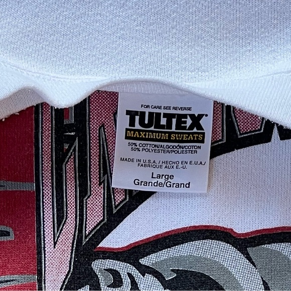 TULTEX SIZE LARGE WHITE CREWNECK ALABAMA CRIMSON TIDE VINTAGE 90s elephant - Picture 3 of 3